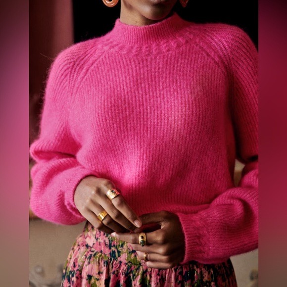 Sezane Sweaters - Sezane Otis Jumper Long Sleeve Sweater Bright Pink Size Small